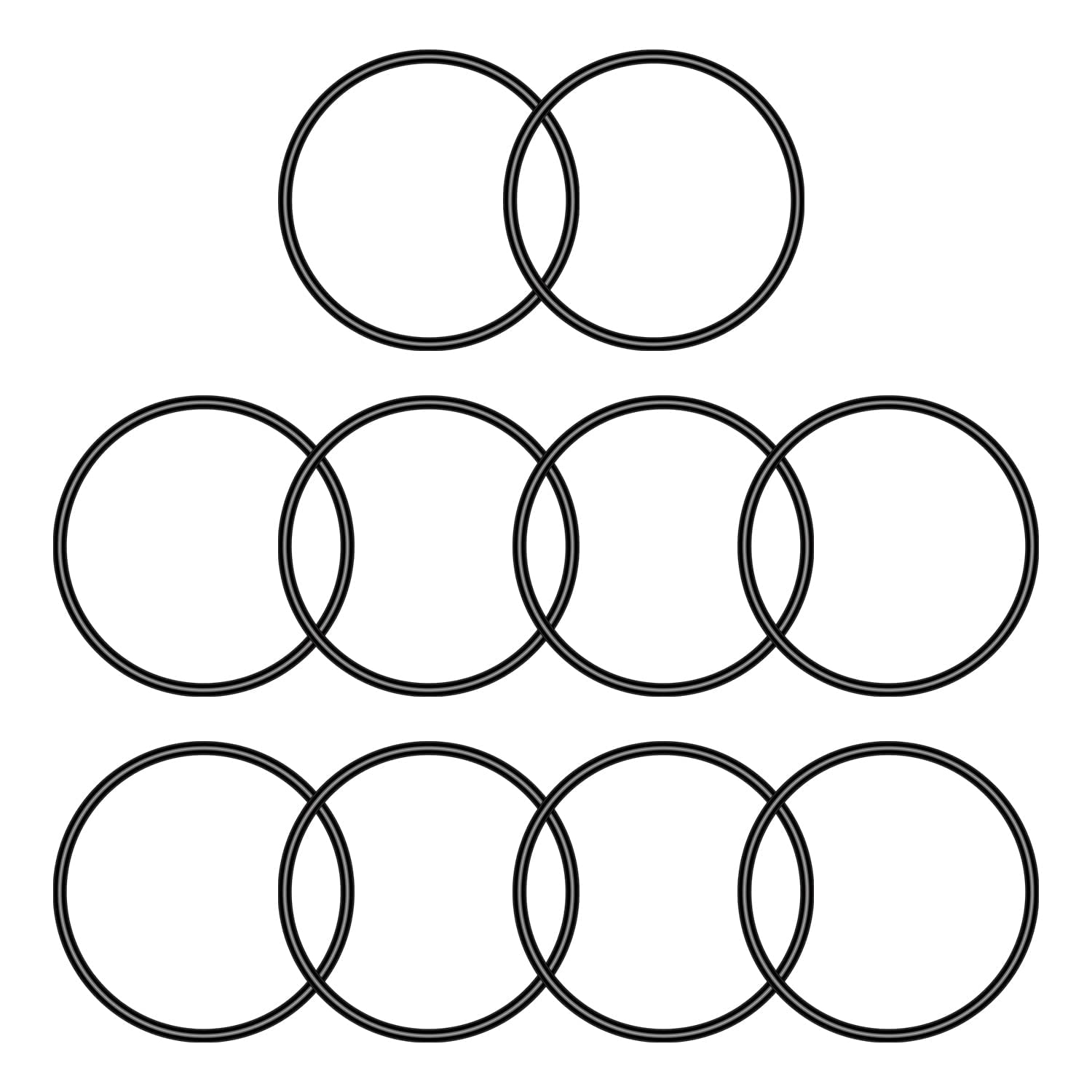 Othmro 10pcs Rubber Washers, Nitrile Seal O-Rings with 45mm OD 40.2mm ID 2.4mm Width, O Rings Gasket Kit for Plumbing