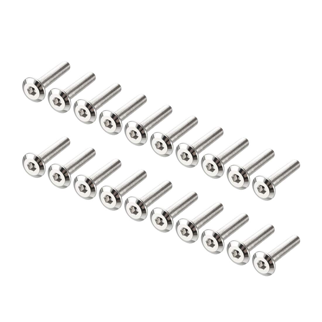 sourcing map M6x30mm Furniture Bolts Hex Socket Screws Fastener Carbon Steel 20pcs