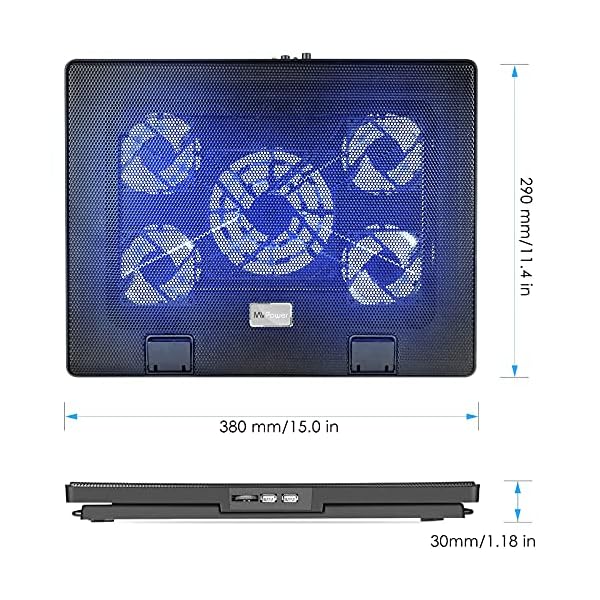 MVPower-Laptop-Cooling-Pad-with-5-Fans-Adjustable-Stands-Ultra-Portable-Light-Weight-with-2-USB-ports-blue-LED-Suitable-for-12-17-inches-Laptop MVPower Laptop Cooling Pad with 5 Fans Adjustable Stands Ultra-Portable Light Weight with 2 USB ports, blue LED…