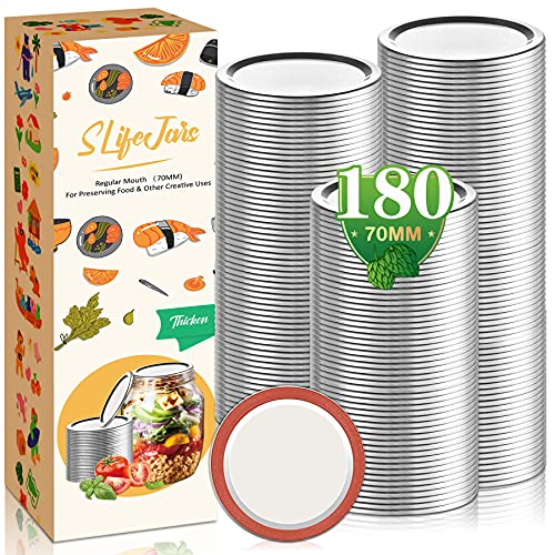 Regular Mouth Canning Lids 180Pcs Mason Jar Lids Food Grade Material