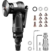 2 in 1 Mini Pneumatic Chamfering Machine, Air Chamfer Tool 45 Degree Arc Corner, Handheld Grinder Tools for Metal Wood, Portable Deburring Tool with Replace Blade and Bearing (C angle blades)