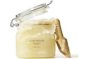 Josie Maran Sugar Body Scrub - Argan Oil Exfoliating Sugar Scrub with Coconut Oil & Shea Butter - Softens, Smooths & Hydrates Dry Skin - Vegan & Cruelty Free - Sweet Clementine (10 oz)