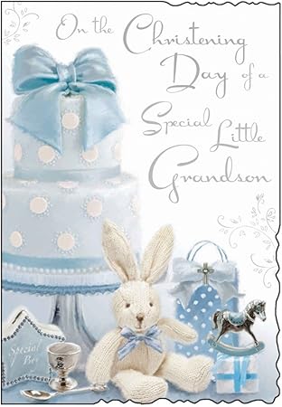 On The Christening Day Of A Special Little Grandson Christening Day Card Jj By Jonny Javelin Amazon It Casa E Cucina