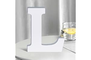 SETNDTS White Wooden Letters 8 Inch for Wall Decor,Large Unfinished Wood Letters for Home,Wooden Alphabet Letters for Crafts,Standing Garden Board or Room Name Signs DIY Carft (L)