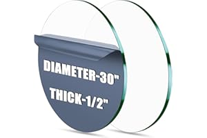 HUZJIEHUI Custom 30" Round Tempered Glass Table Top - 1/2" Thick Flat Polished Edge Tempered Shelf Paneles