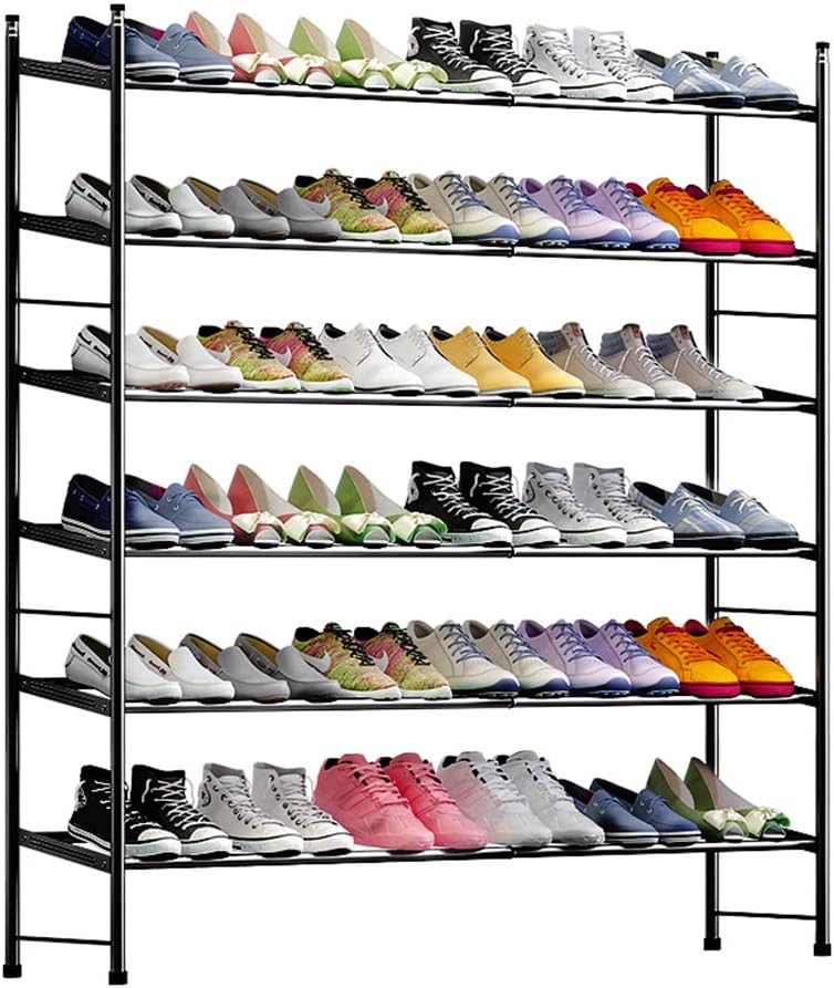 LENTIA 6 Tier Stackable and Extendable Shoe Rack Storage Organiser,(61-110)*23 * 103cm
