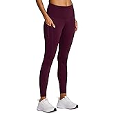 RBX Women's Fleece Lined Leggings with Pockets, Cold Weather Full Length Running Tights Yoga Pants with Zipper Pocket