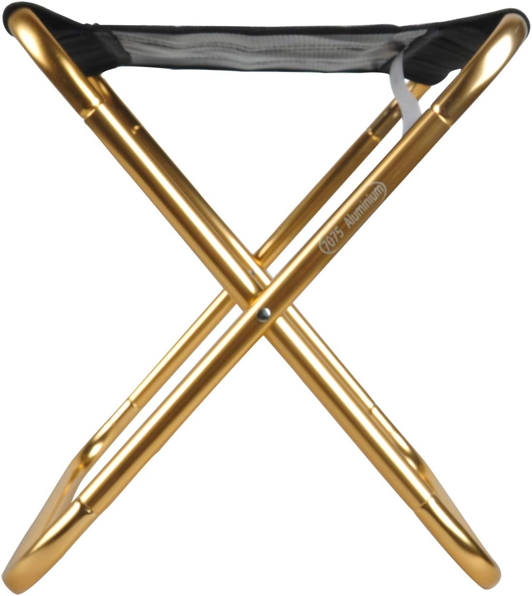 Gold Compact Folding Metal Camp Stool Easy Foldable Portable Camping Step Stool