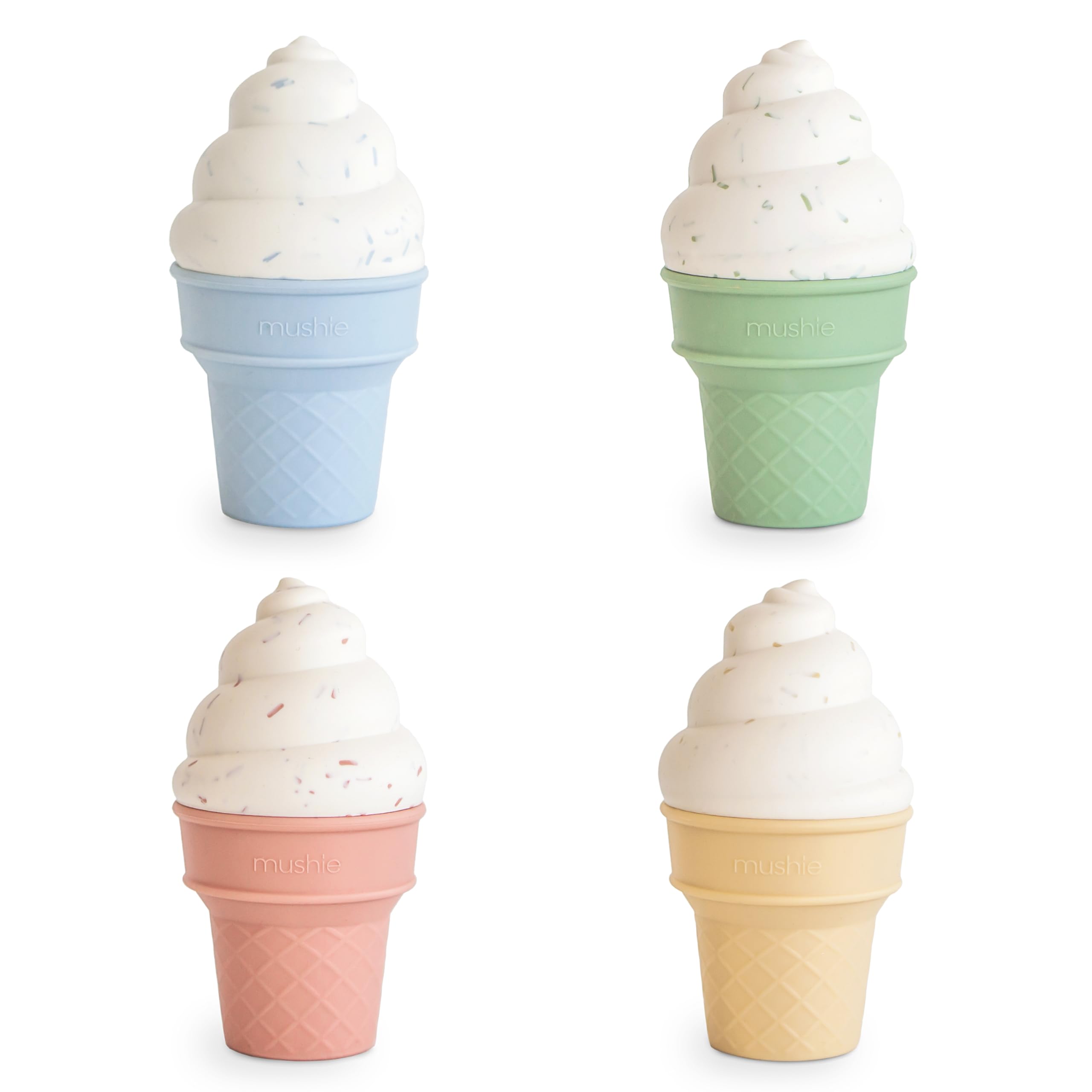 mushie Silicone Mix and Match Ice Cream Toy 4 Pack | Mold Free