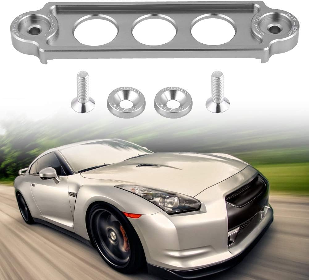 KIMISS JDM Battery Tie Down Car Battery Bracket Car Battery Mounting Bracket Heavy Duty Aluminum Car universal Battery Tie Down Bracket Hold Lock Anodized for CRX (Silver) - Image 5