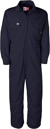 Amazon Com Extra Big And Tall Flame Resistant Fire Retardant Coverall In Navy To Size 76 76 Tall Clothing