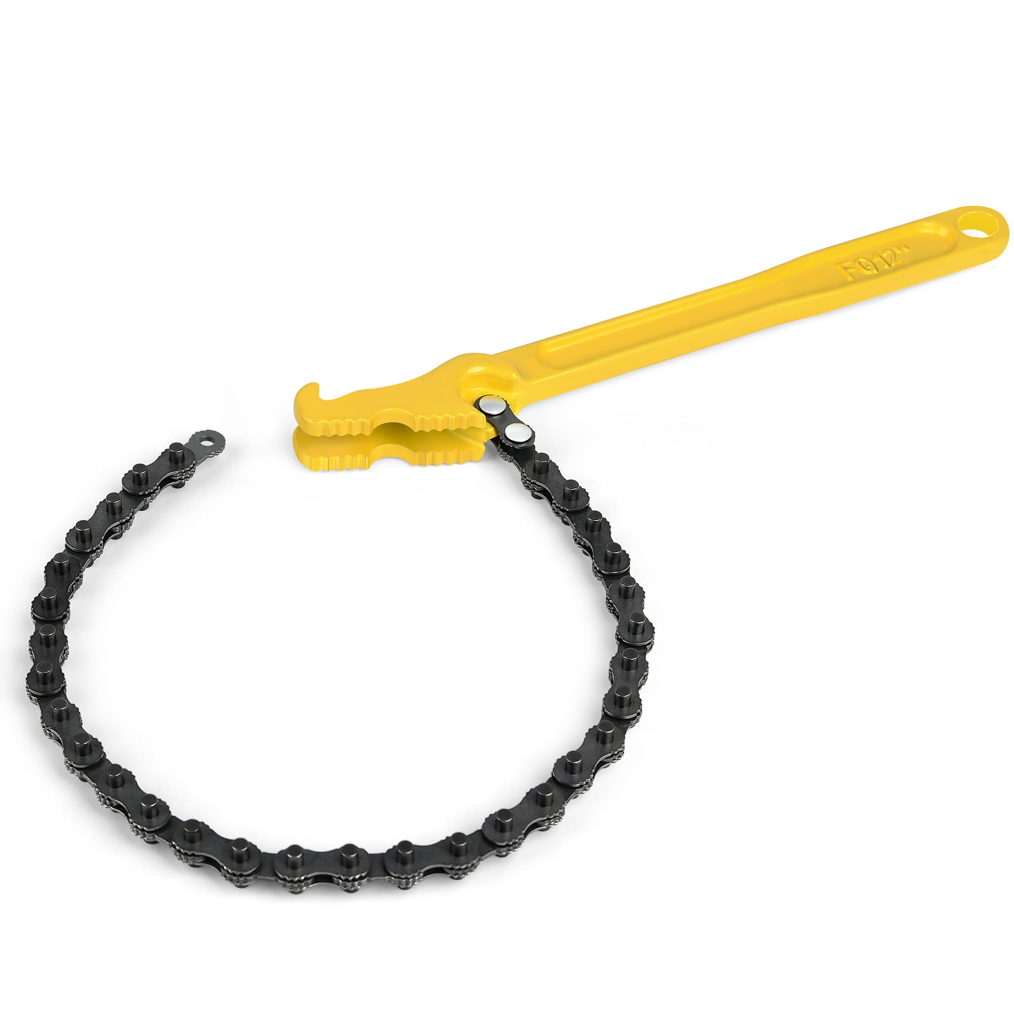Photo 1 of SLNIHAMS 12 Inch Chain Wrench, Heavy Duty Oil Filter Chain Wrench Adjustable 19" Chain for 1-1/2” to 6" Pipe & Oil Filter Grip - Heat-Treated Carbon Steel with Hanging Hook - Diesel/Plumbing Use