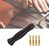 cersalt Leather Edge Creaser Sandalwood Handle Edge Sealer Tool w/ 4 Heads view 4