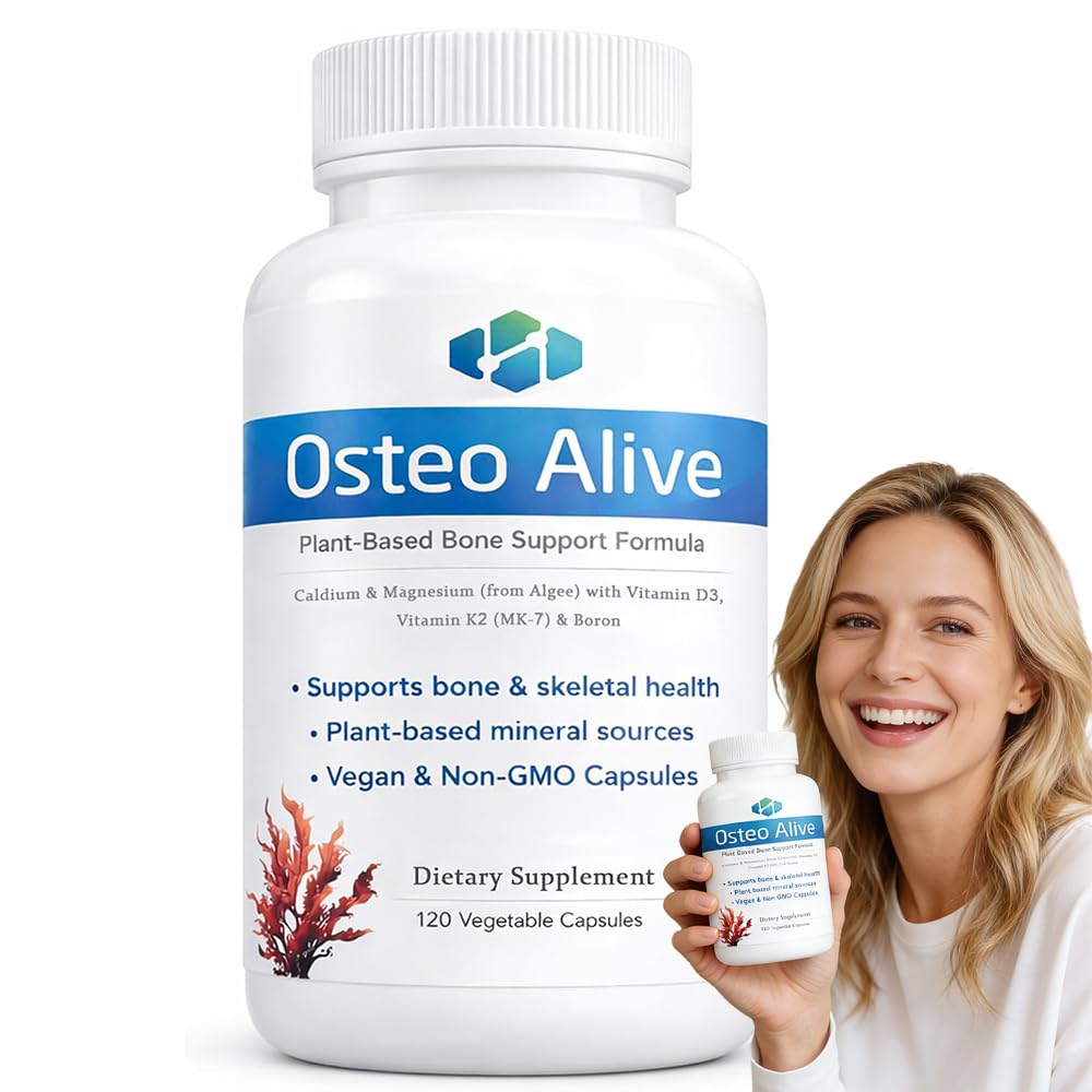 Photo 1 of ****EXP. 01/2028*** Bruiseweed Osteo Alive Bone Support, with Plant-Based Magnesium, Supports Bone & Muscle Function, Vegan Capsules (1)