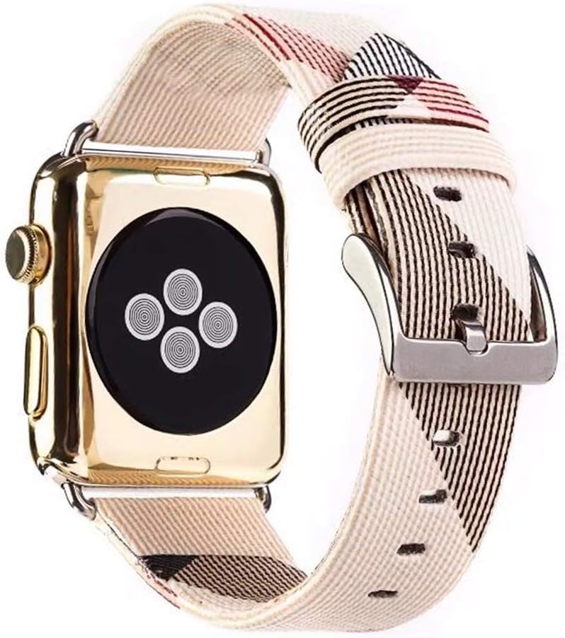 MeShow 49mm 45mm 44mm 42mm Tartan Plaid Style Replacement Strap Wrist Band with Metal Adapter Compatible for Apple Watch Series 8 7 SE 6 5 4 3 2 1/Ultra(Not fit for 38mm/40mm/41mm Apple Watch)