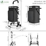 VOUNOT Folding Shopping Trolley 6 Wheels Aluminium 60L Black view 6