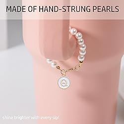 LUHOHI Letter Charm for Stanley Cup，Pearl Chain