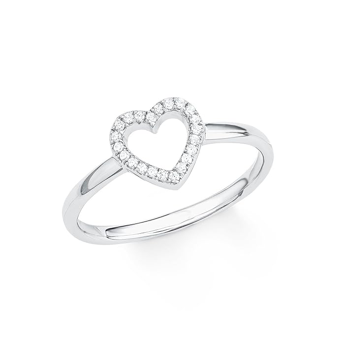 s.Oliver Damen-Ring So Pure Herz 925 Sterling Silber rhodiniert Zirkonia weiß