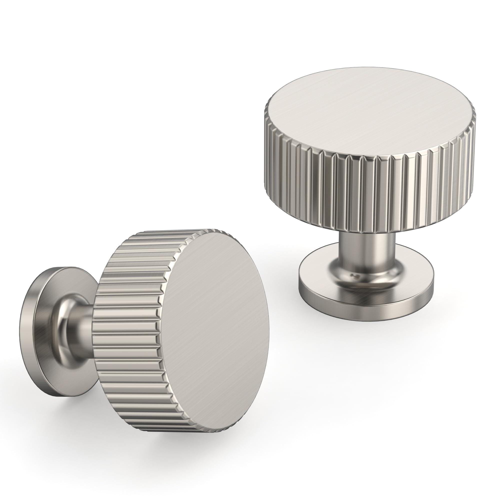 9BUILD 10 Pack Brushed Satin Nickel Drawer Knobs Zinc Alloy Cabinet Knobs Cupboard Knobs Kitchen Door Knobs Dresser Knobs Single Hole Wardrobe Knobs EU0054