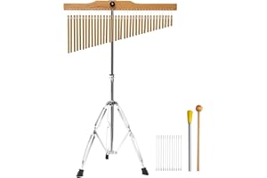SOCROTO 36-Bar Chimes Percussion 36 Notes Musical Instruments Single-Row Wind Chimes with 2.5-4FT Adjustable Stand Musical Percussion for Orchestras Choirs Classrooms Church Bands