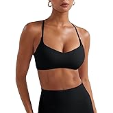 YEOREO Y Back Sports Bras for Women Padded Racerback Bra Paisely Light Impact Adjustable Straps Gym Workout Tops