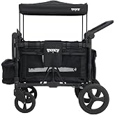 Keenz MOOV 2-Passenger All-Terrain Stroller Wagon with Reclining Seats, Cooler Bin, Push/Pull Handle, and Rubber Wheels &ndash; Foldable Wagon for Kids and Toddlers, Black