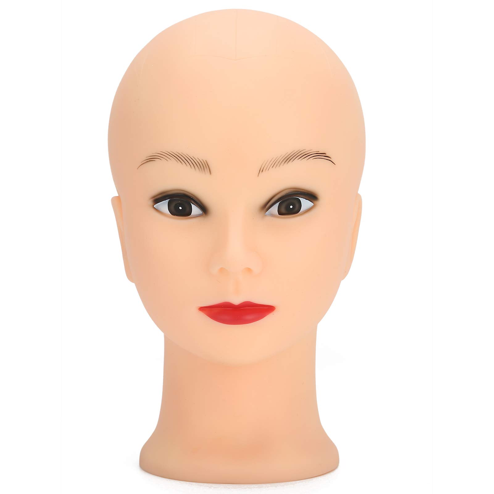 Mannequin Head, Makeup Training Head, Practice Wig Hat Display Bald Mannequin Head, Cosmetology Doll Face Head for Make Up and Lash Extention 49cm, Easy to Clean (With makeup)
