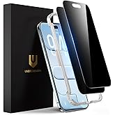 UNBREAKcable Privacy Screen Protector for iPhone Air, Shatterproof Tempered Glass [True 28°Anti Spy] [9H Hardness] [Easy Installation Frame] Private Protector for iPhone 6.5inch-2 Pack