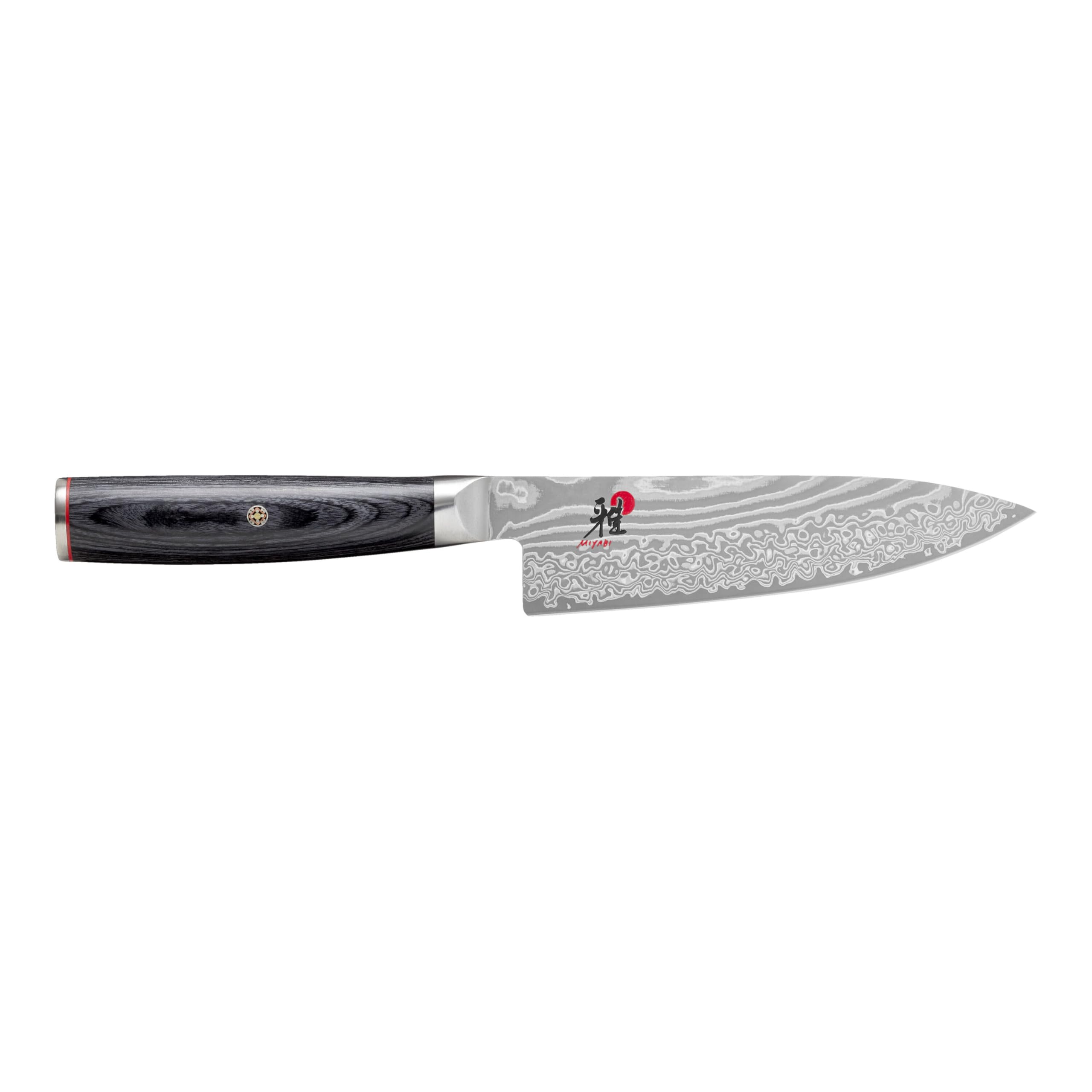 Miyabi Kaizen II Japanese 6.0-inch Chef's Knife, Designed for Smaller Hands, Lighter Feel, Chef's Kitchen Knife, Black Pakkawood Handle, 48-Layer Flower Damascus Pattern, Handcrafted in Seki, Japan