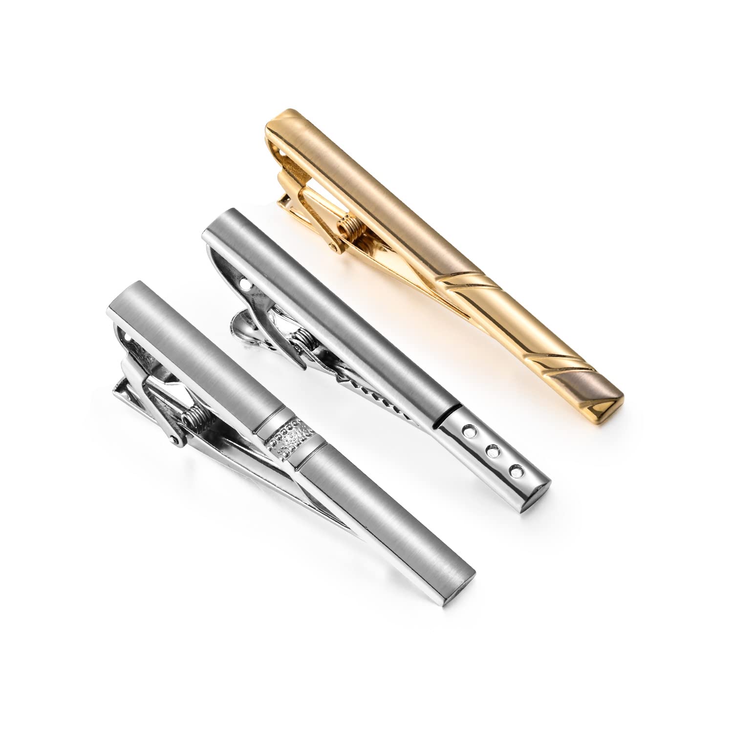 UJOY 3 Pcs Tie Clip Bar for Men Tie Business Wedding Bar Clips Set with Gift Box, Personalised Tie Clip Set Collar Pins, Funny Valentines Gift for Boyfriend