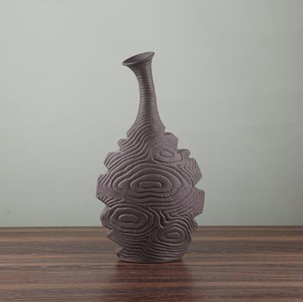 JRFBA Ceramic Vase Ornaments Nordic Moire Matt Crafts Creative Fashion Tv Cabinet Ornament Flower,A
