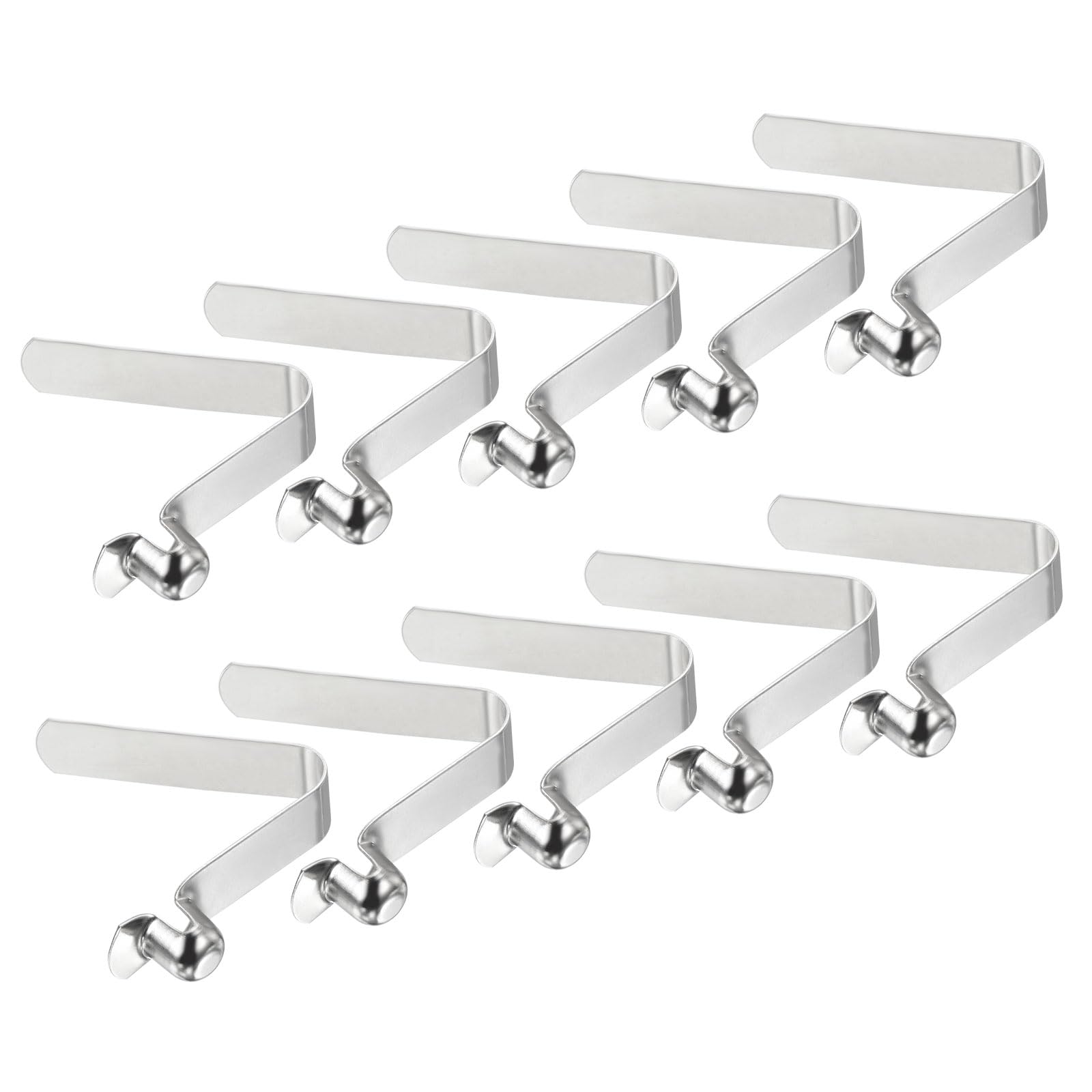 PATIKIL 8.3x8mm Kayak Paddle Snaps, 10 Pack Tent Pole Clips Steel V Shaped Single Pin Push Button Spring Clips Lock Tube Pole Clips for Camping Awning