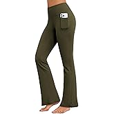 AegisChic Flare Yoga Pants with Pockets for Women Wide Leg Tummy Control Flared Workout Leggings High Waist