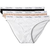 Calvin Klein Women's Carousel Logo Cotton Stretch Bikini Panties, 3 Pack