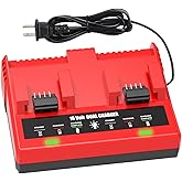 Powilling 18V Rapid Battery Charger Station for Milwaukee M-18 Charger Compatible with Milwaukee 18V Lithium Battery 48-11-1850 48-11-1840