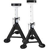 HKTE 4 Ton Jack Stands for Cars, SUVs and Light Trucks, 2 Pack | 4 Ton Capacity ；7-Position 13.4-20 in Height; Flat Rubber Saddle; Dual Locking Pins; Heavy-Duty Steel Frame