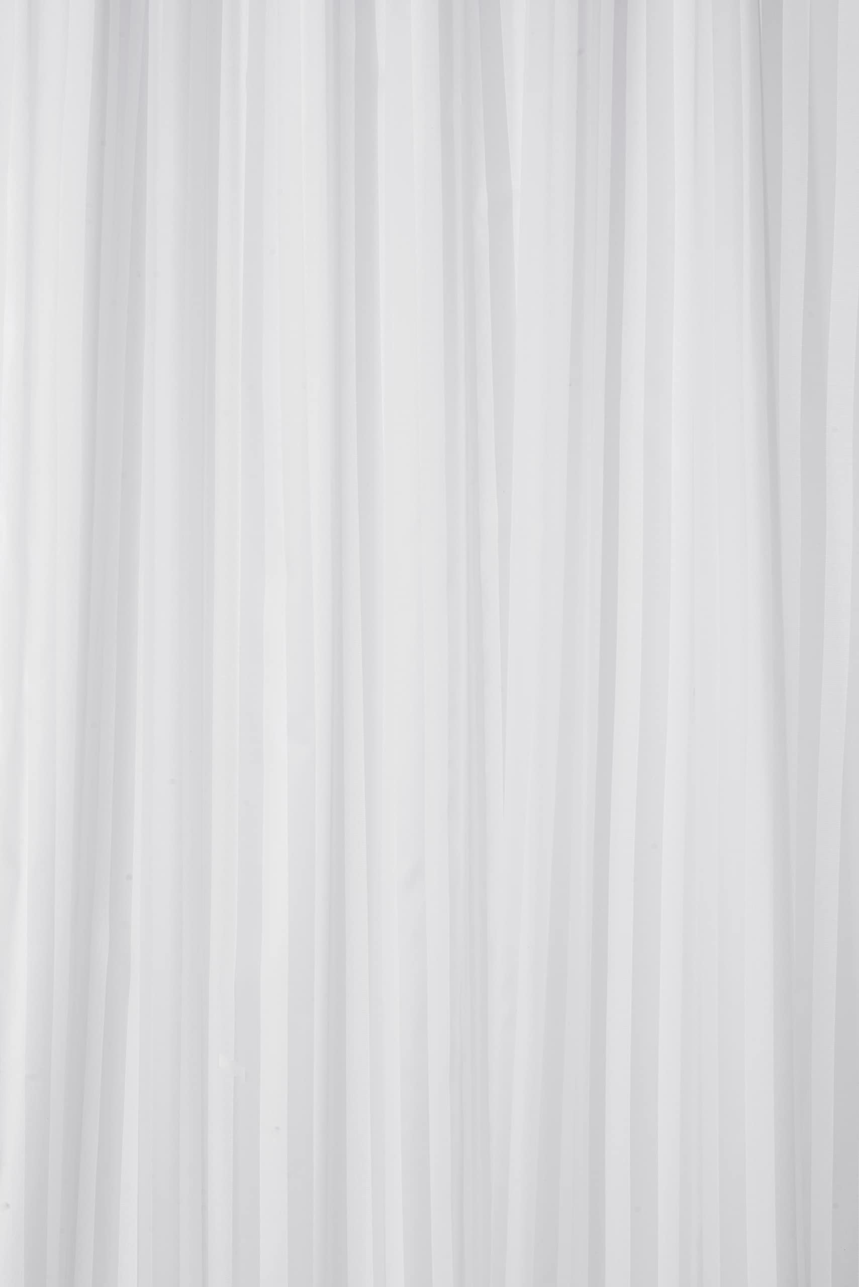 Croydex White Woven Stripe Water-Resistant Textile Shower Curtain,1800 x 1800mm