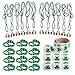 124 St Patricks Day Shamrock Party Favor Set, 12 Rubber Bracelets, 12 Shamrock Bead Necklaces, 100 Shamrock Stickers