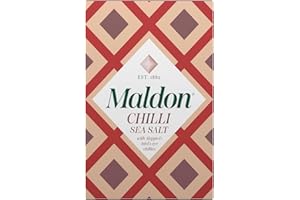 Maldon Chilli Sea Salt Flakes, Blended with Aleppo & Bird’s Eye Chillies - Take Simple Dishes to the Next Level - Fantastic Flavour - Unique Pyramid-Shaped Sea Salt Flakes - 100g Box