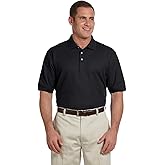 Devon & Jones Men's Pima Pique Polo Shirt, Black, X-Large