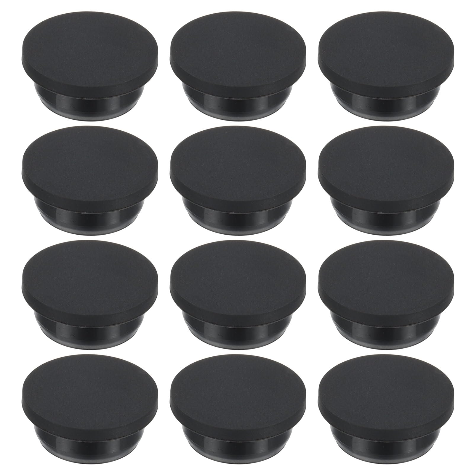 PATIKIL 28mm Diameter Silicone Rubber Black Hole Plugs, 12 Pcs, Suitable for 27mm Hole