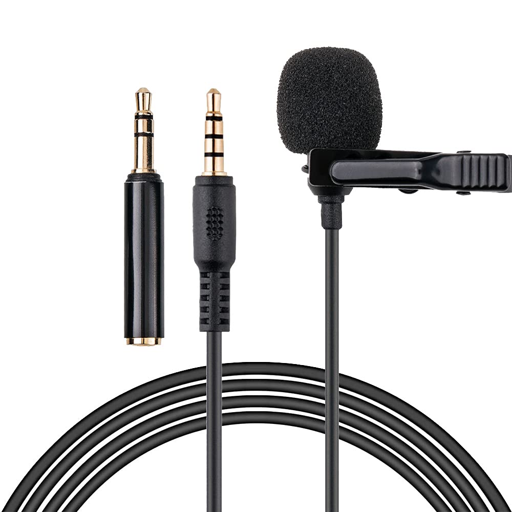 KIWIFOTOS 3.5mm Lavalier Microphone, Professional Omnidirectional Condenser Lapel Mic with 2M Cable, Clip on Microphone for Smartphone PC Computer Camera - YouTube Interview Podcast Recording