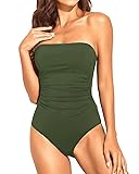 Holipick Women Army Green Strapless Bandeau One