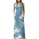 AUSELILY Women's Classic Short Sleeve Loose Plain Casual Long Maxi Dresses for Women 2026
