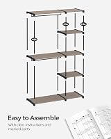SONGMICS Freestanding Wardrobe Taupe 43x124x182 cm RYG026R02 view 7
