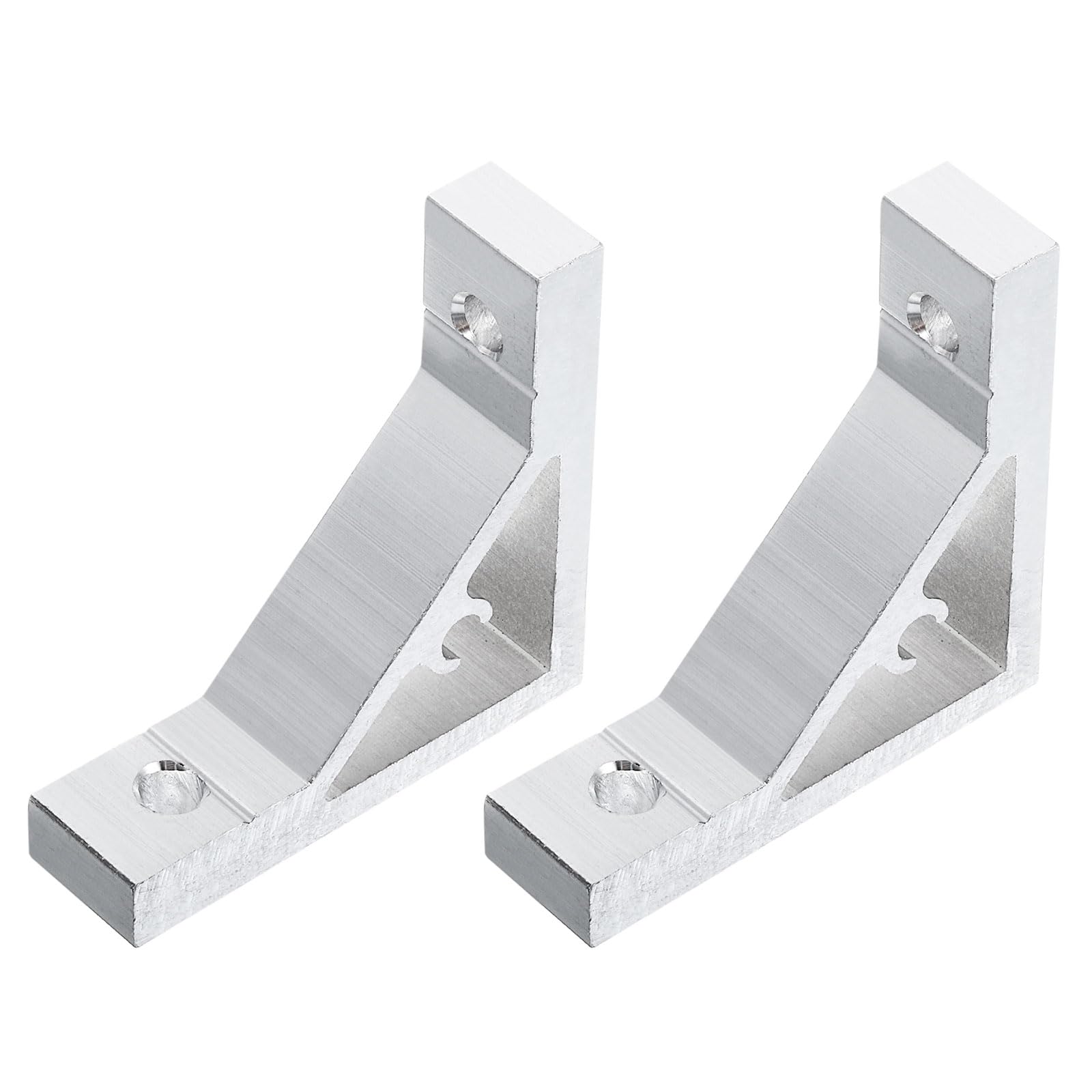 uxcell 2Pcs 90 Degree Angle Aluminum Profile Corner Brackets, Corner Brace Joint Connectors for 2020 Series (Silver Tone)