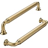 khtumeware 2-Pack Champagne Bronze Heavy-Duty Solid Cabinet Pulls, 6 Inch (152mm) Hole Center, Satin Brass Drawer Pulls, Cabi