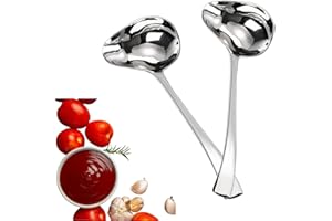 This 18/10 Stainless Steel Sauce Spoon with a spout is Suitable for Dispensing Cooking Tomato Sauce, Black Pepper Sauce, Grav