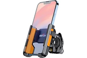 Grefay Bike Phone Mount【1S Quick Release】 Motorcycle Phone Mount Two Connectors for 20-40mm Handlebar 360° Rotatable Bicycle 
