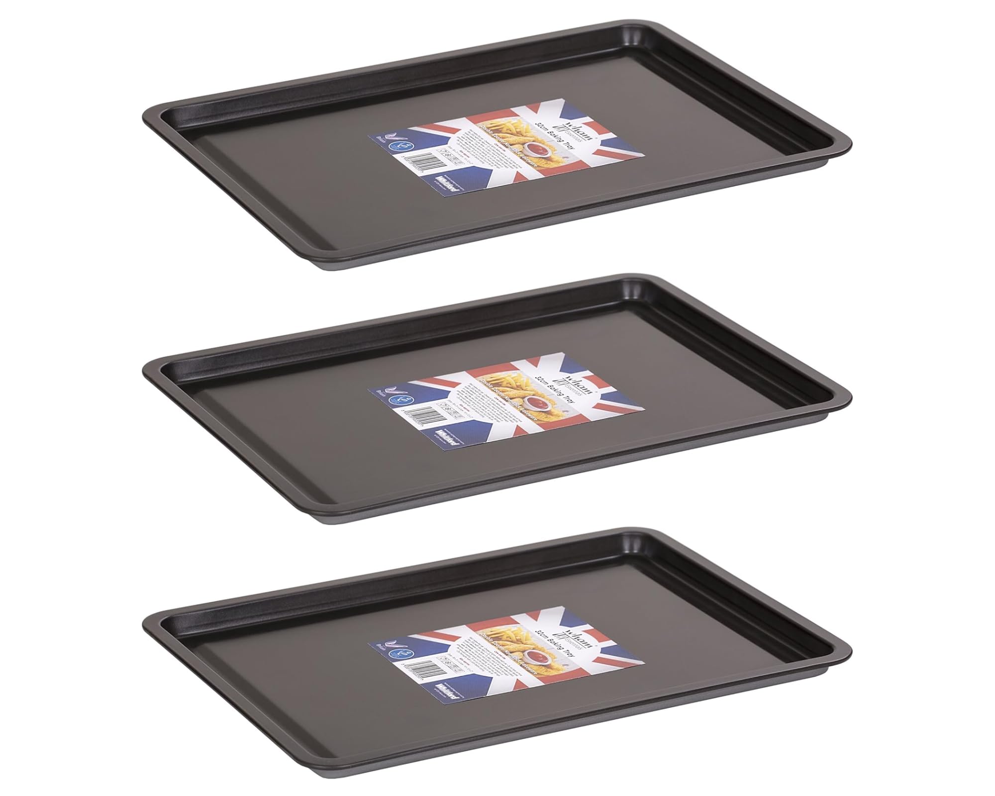 Wham Non-Stick Baking Tray (Set of 3 (32x23x1.5 cm)),F35
